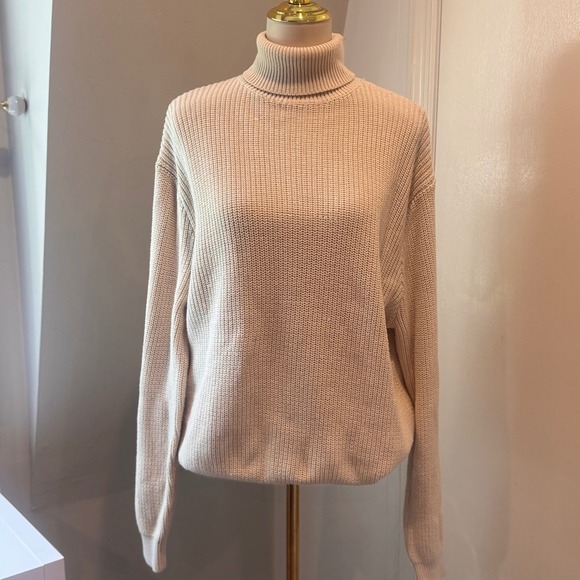 Brandy Melville Sweaters - Brandy Melville Beige Brianna Turtleneck Sweater Cozy Shaker Stitch | One Size